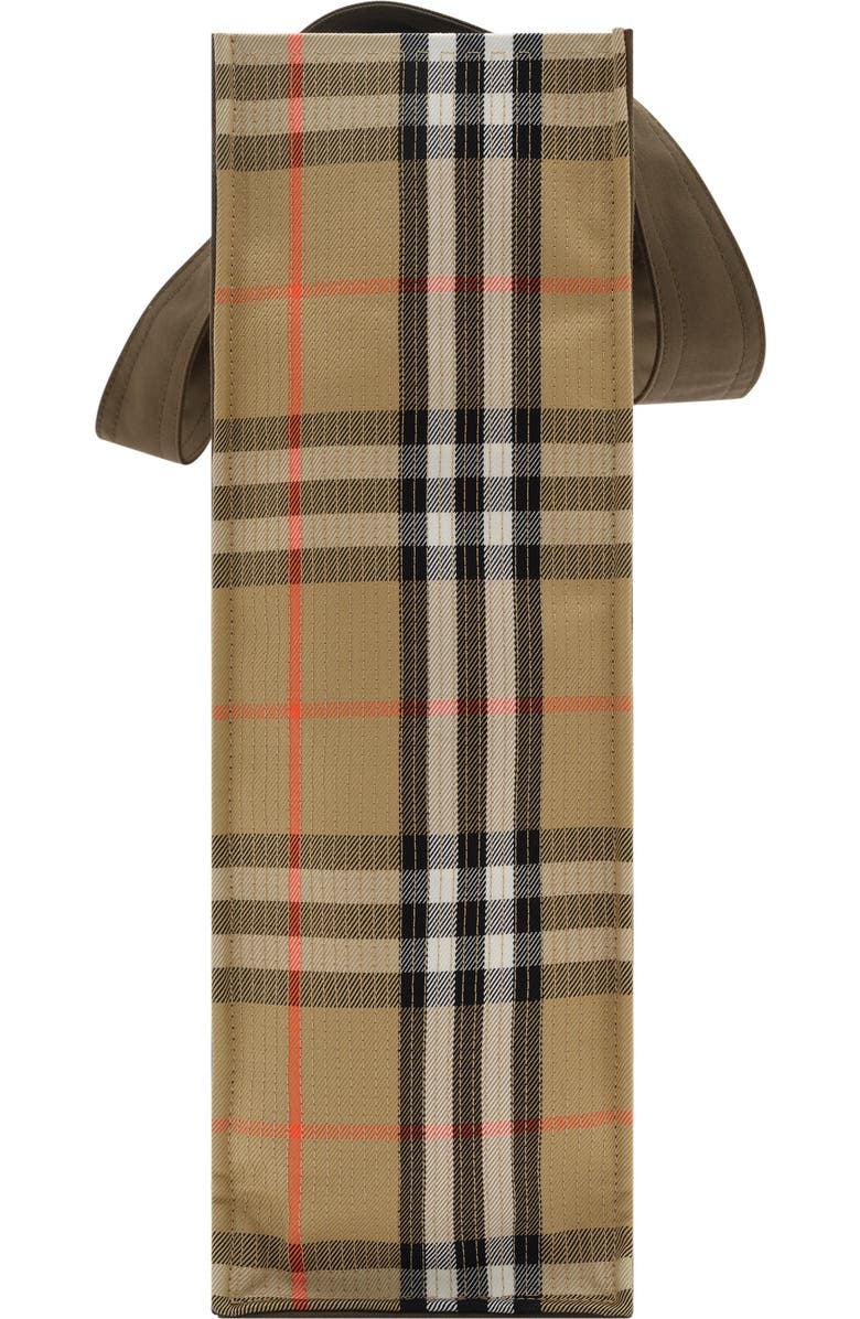 Burberry Check Trench Tote, Alternate, color, Military Green/Sand Beige