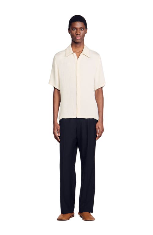 Sandro Crinkled Shirt In Optic White