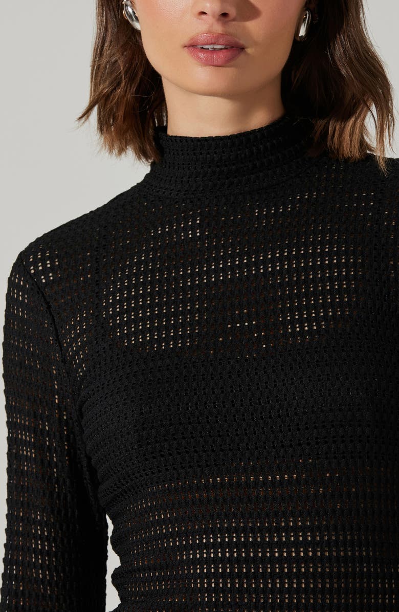 ASTR the Label Lida Mock Neck Sweater, Alternate, color, Black