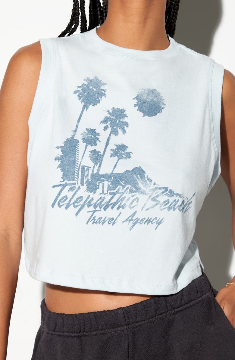 Spiritual Gangster Telepathic Crawford Crop Tank, Alternate, color, Crystal Blue