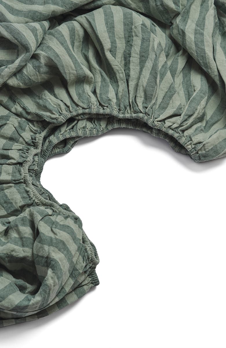 PIGLET IN BED Pembroke Stripe Linen Fitted Sheet, Alternate, color,