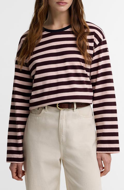 Woodhouse Striped Long Sleeve Cotton Top