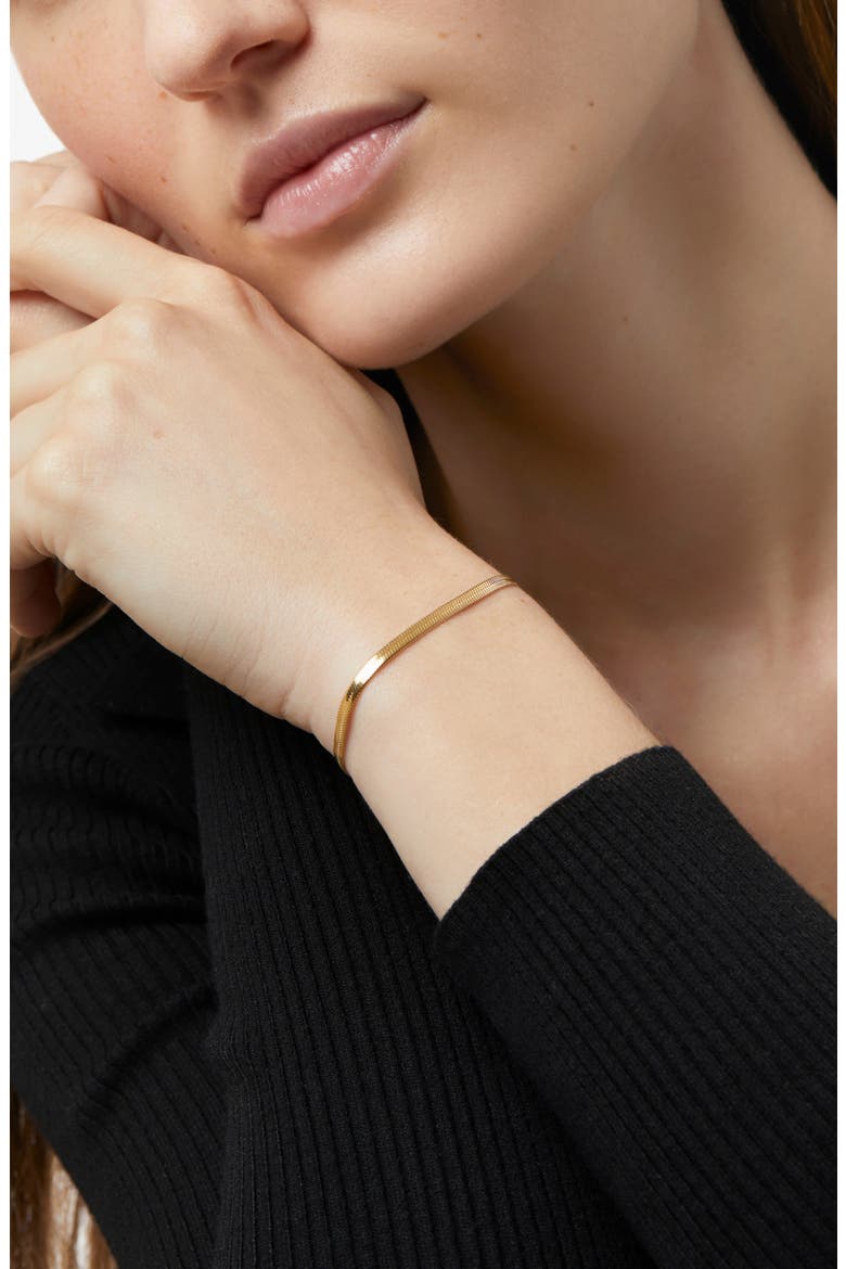 Atlas Herringbone Chain Bracelet, Alternate, color, GOLD