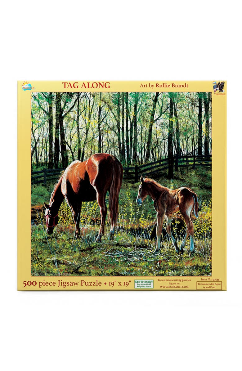 Sunsout Tag Along 500 piece Jigsaw Puzzle for Adults, Alternate, color, Multicolor