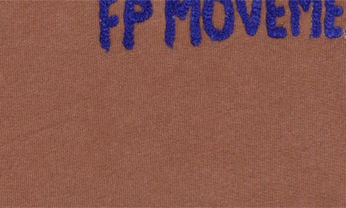 Free People Intimately Fp All Star Embroidered Logo Cotton Blend Sweatshirt In Brown