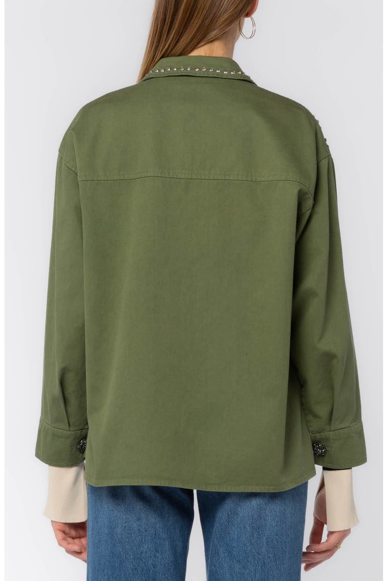 Odette Studded Utility Jacket, Alternate, color, OLIVE/ STUDS