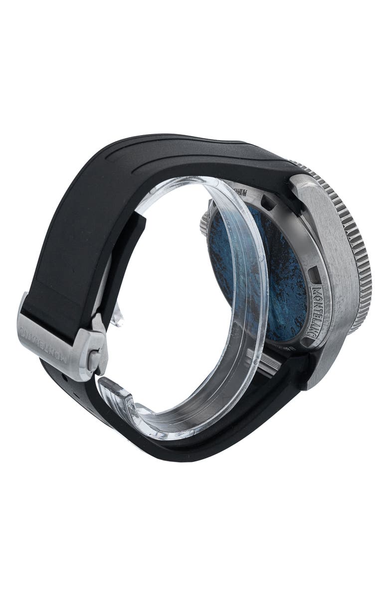 Watchfinder & Co. Montblanc Preowned 2023 4810 Collection 133268 Rubber Strap Watch, 42mm, Alternate, color, Blue