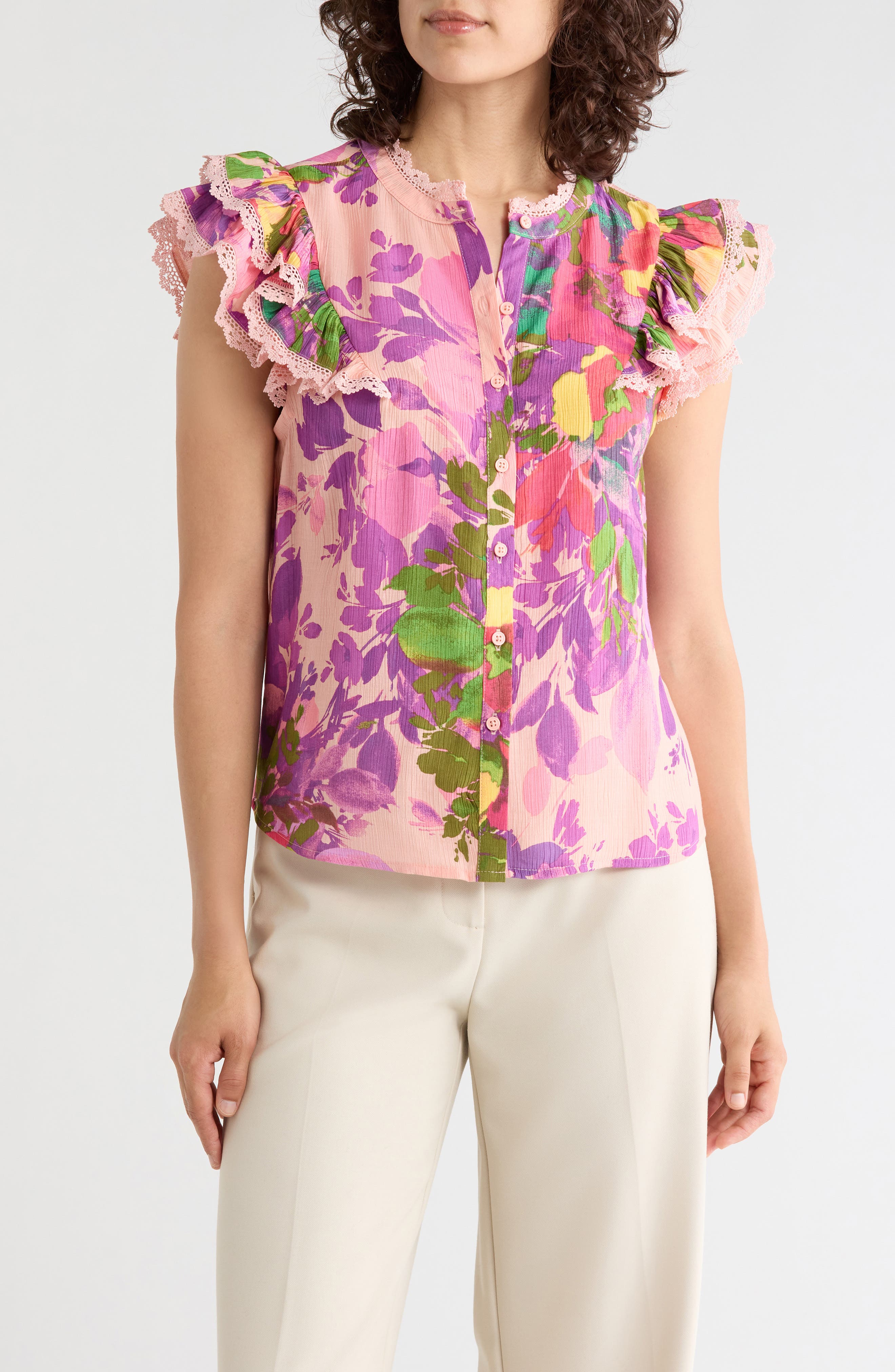 Floral Ruffle Top