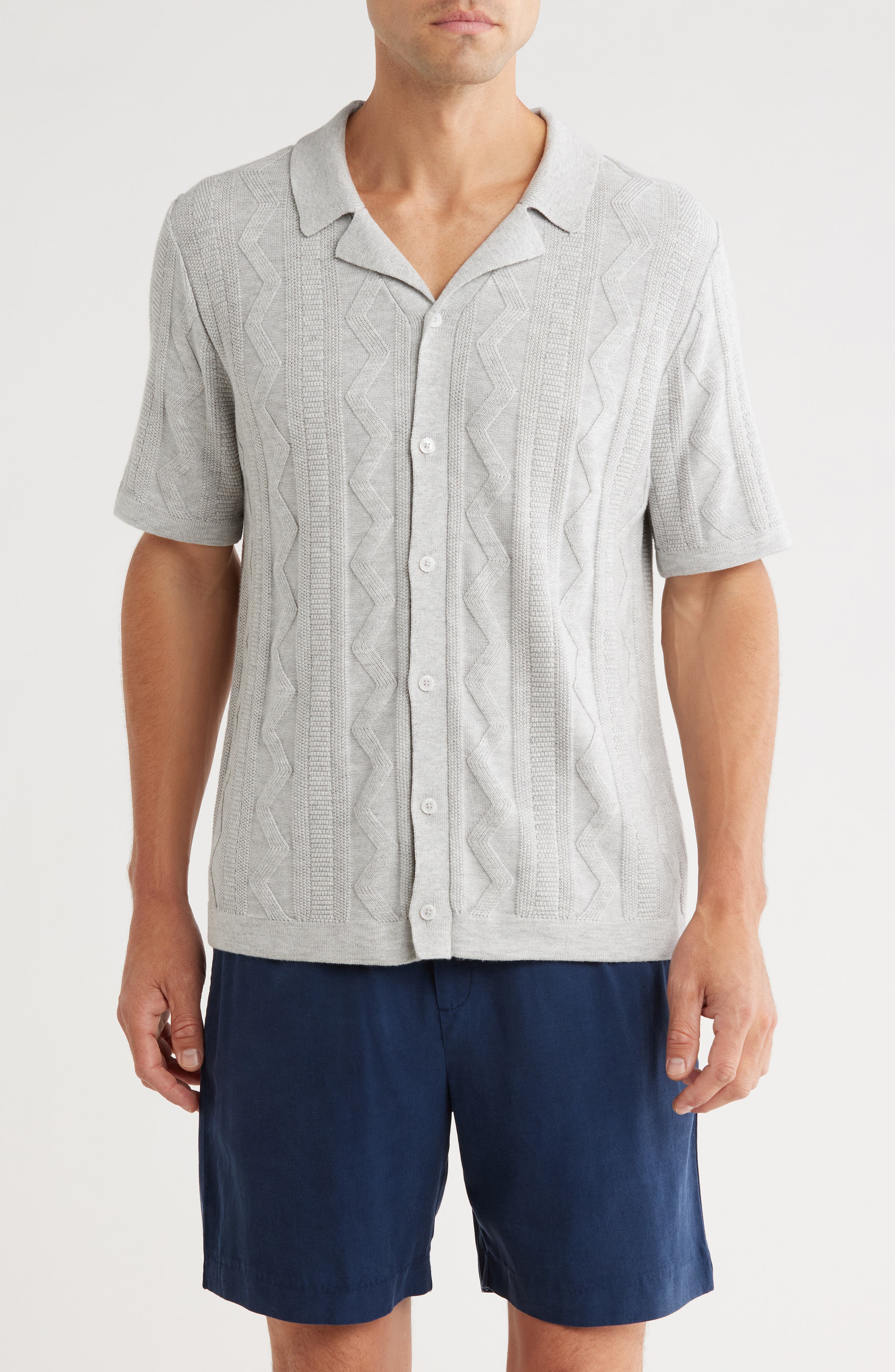 Elie Tahari Textured Camp Shirt