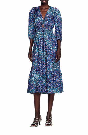 SANDRO Almada Silk Midi Dress