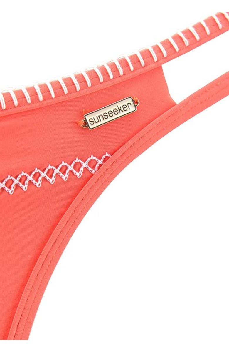 LASCANA Women's Strappy Cheeky Bikini Bottom, Alternate, color, Coral
