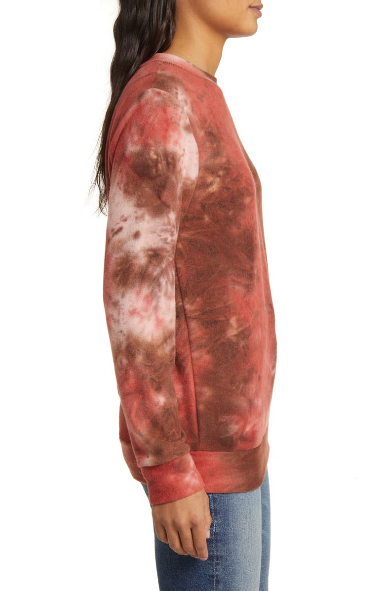 Loveappella Tie Dye Long Sleeve Hacci Knit Top, Alternate, color, Cinnamon