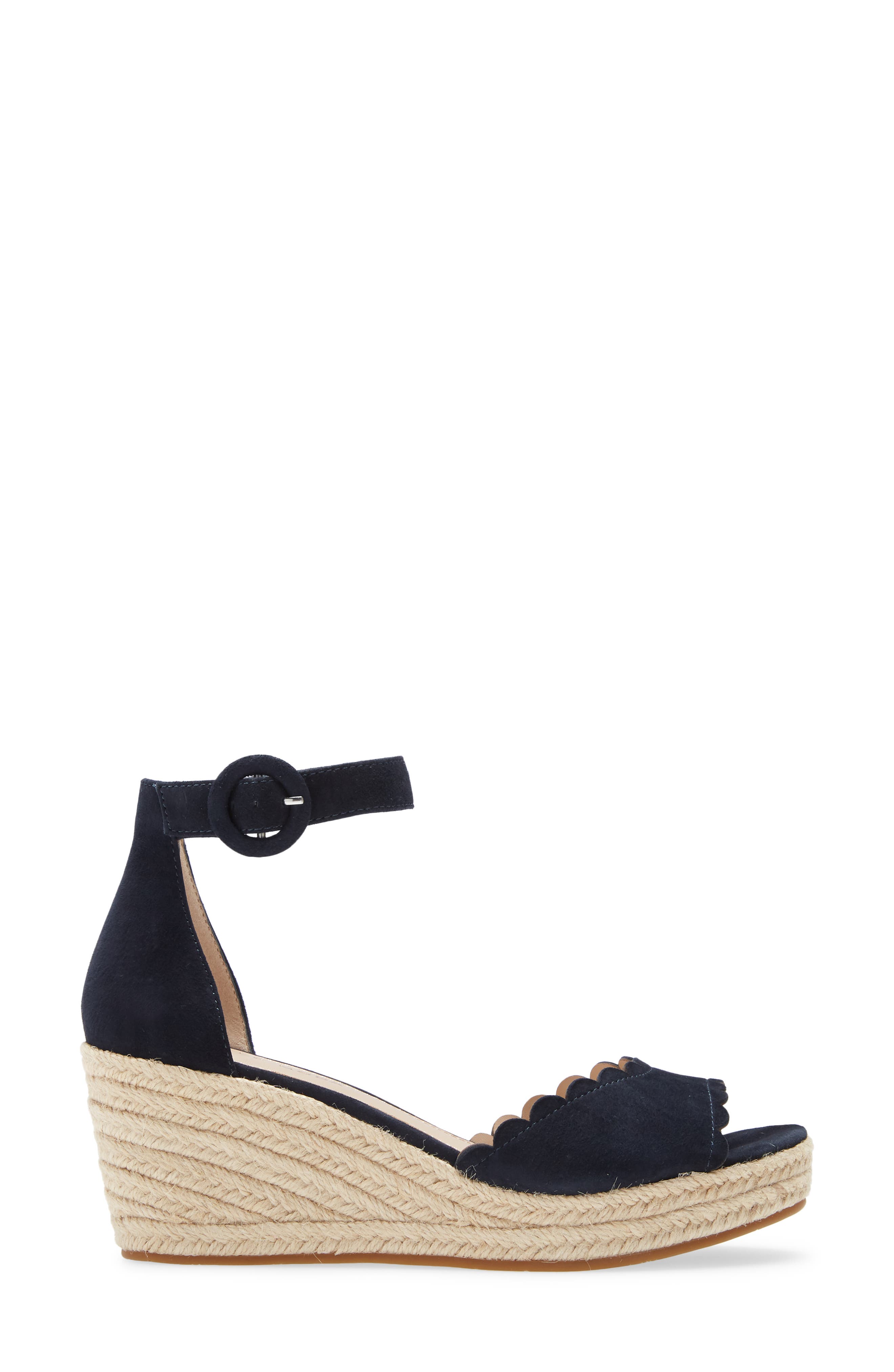 Krisa Scalloped Wedge Sandal, Alternate, color, MIDNIGHT