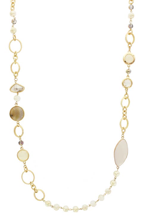 Mixed Bead Station Chain Necklace