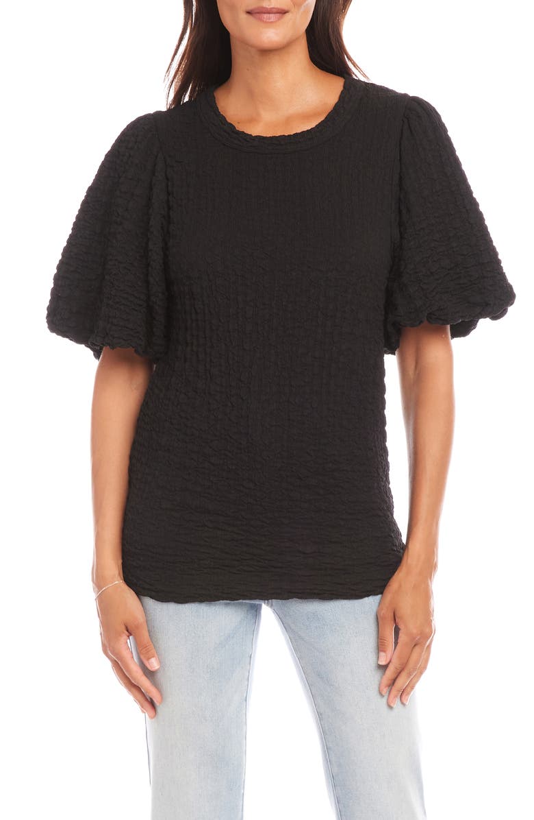 Karen Kane Puff Sleeve Textured Shirt, Main, color, 