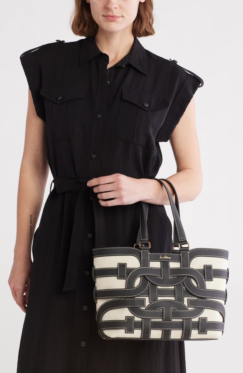 Sam Edelman Small Bay Leather Tote, Alternate, color, Black