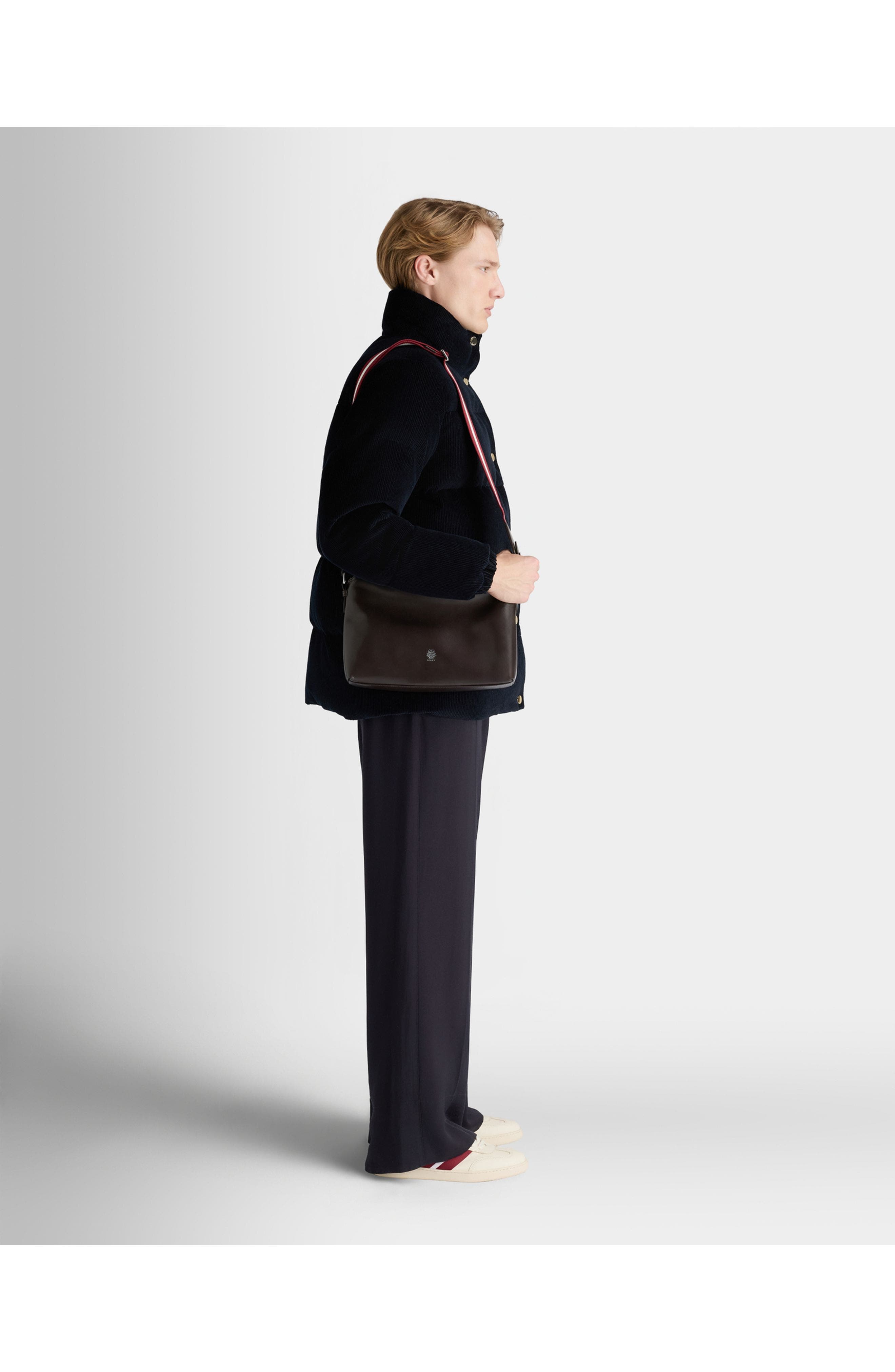 Bally Ray Messenger Bag in Leather, Alternate, color, Brown