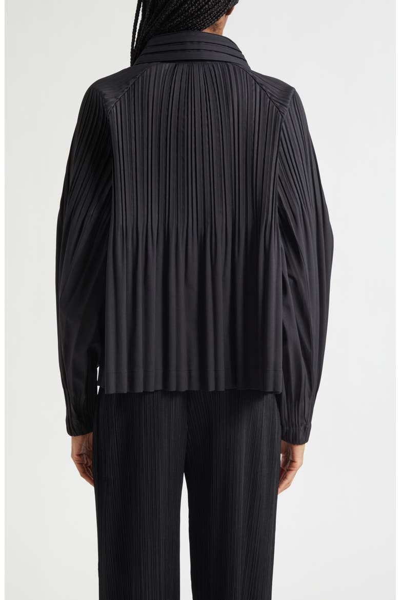 Pleated Double Breasted Jacket, Alternate, color, BLACK