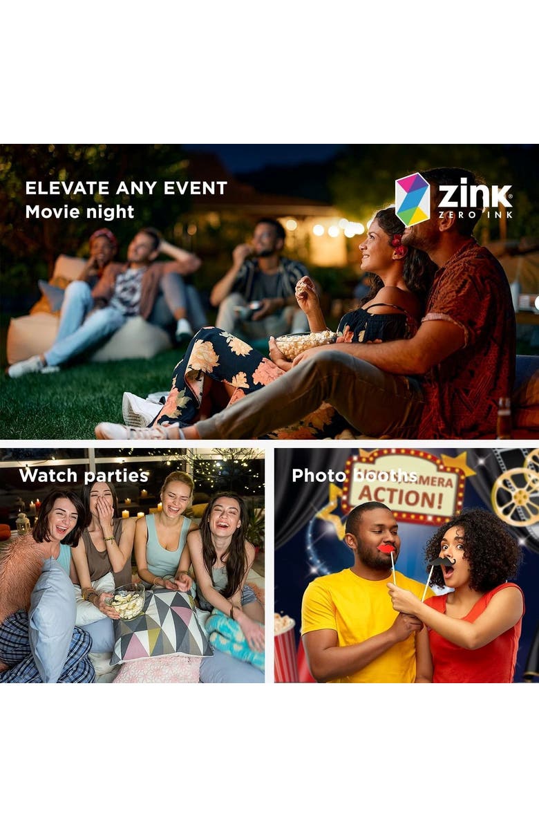 Zink Hollywood Photo Booth Bundle with Backdrop and Props, Alternate, color, Multicolor