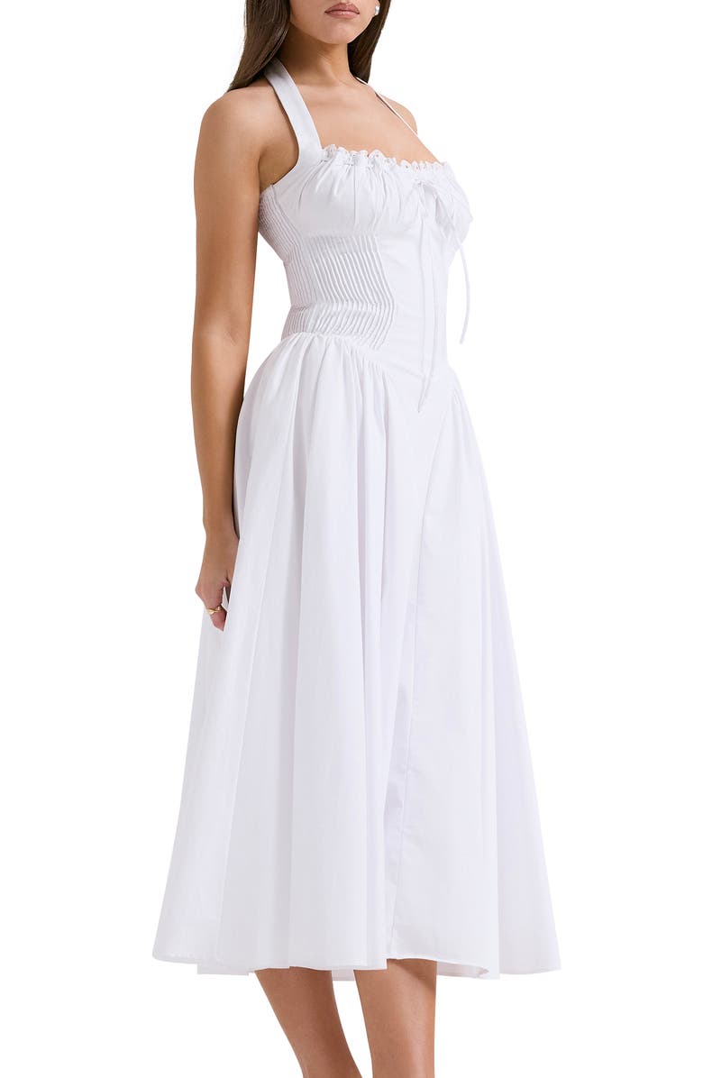 HOUSE OF CB Adabella Floral Pleated Halter Sundress, Alternate, color, White