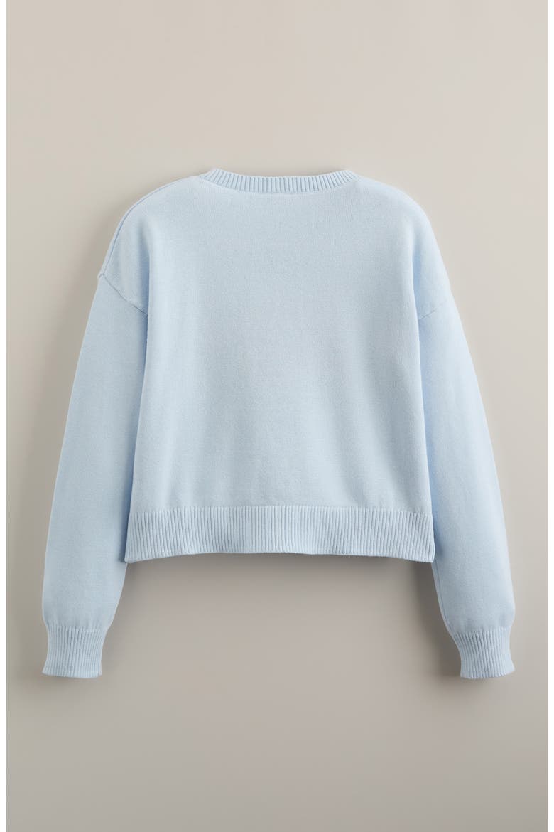 Kids' Intarsia Knit Sweater, Alternate, color, BLUE BIRD- LONDON