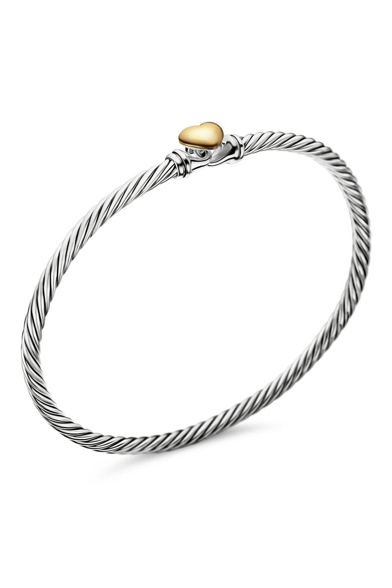 Cable Collectibles® Heart Bracelet with 18K Gold, 3mm, Alternate, color, TWO TONE