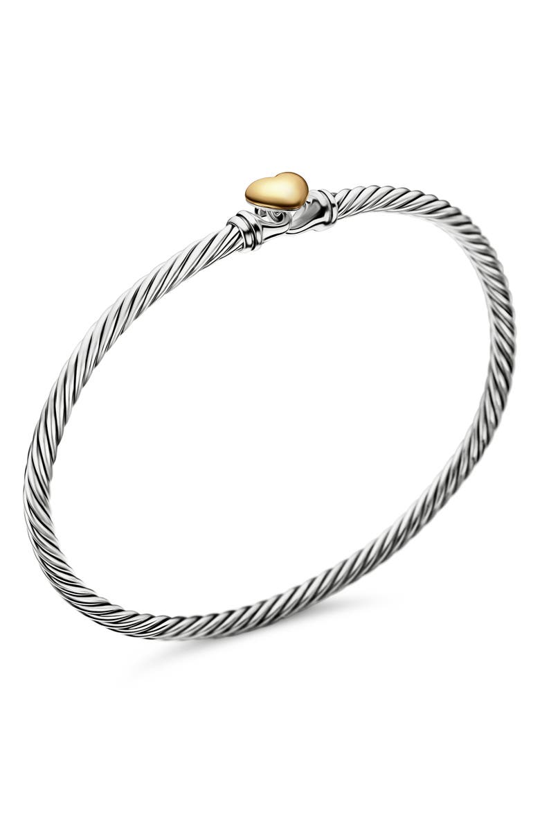 Cable Collectibles<sup>®</sup> Heart Bracelet with 18K Gold, 3mm