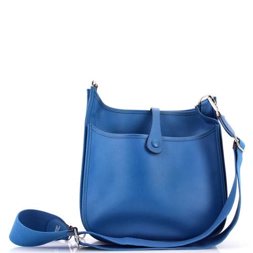 Pre-owned Hermes Hermes Evelyne Bag Gen Iii Epsom Pm In Blue