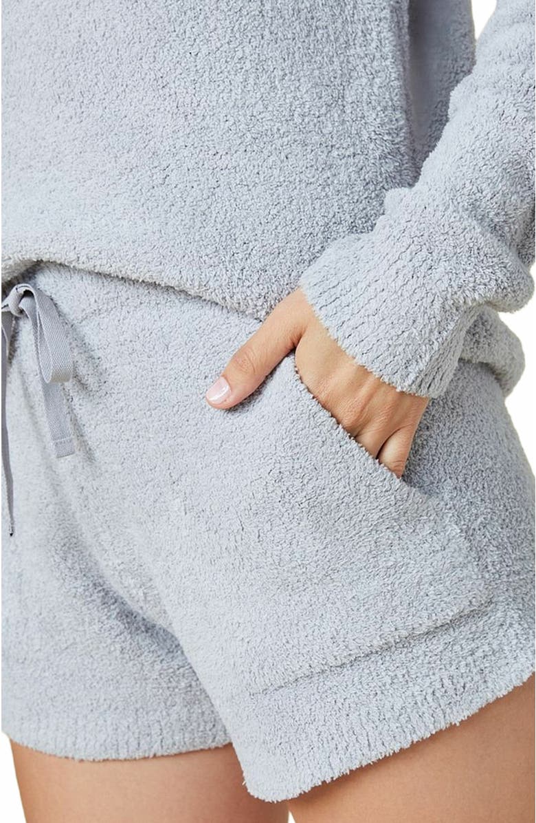 Softies Solid Marshmallow Hoodie Short Set, Alternate, color, Grey