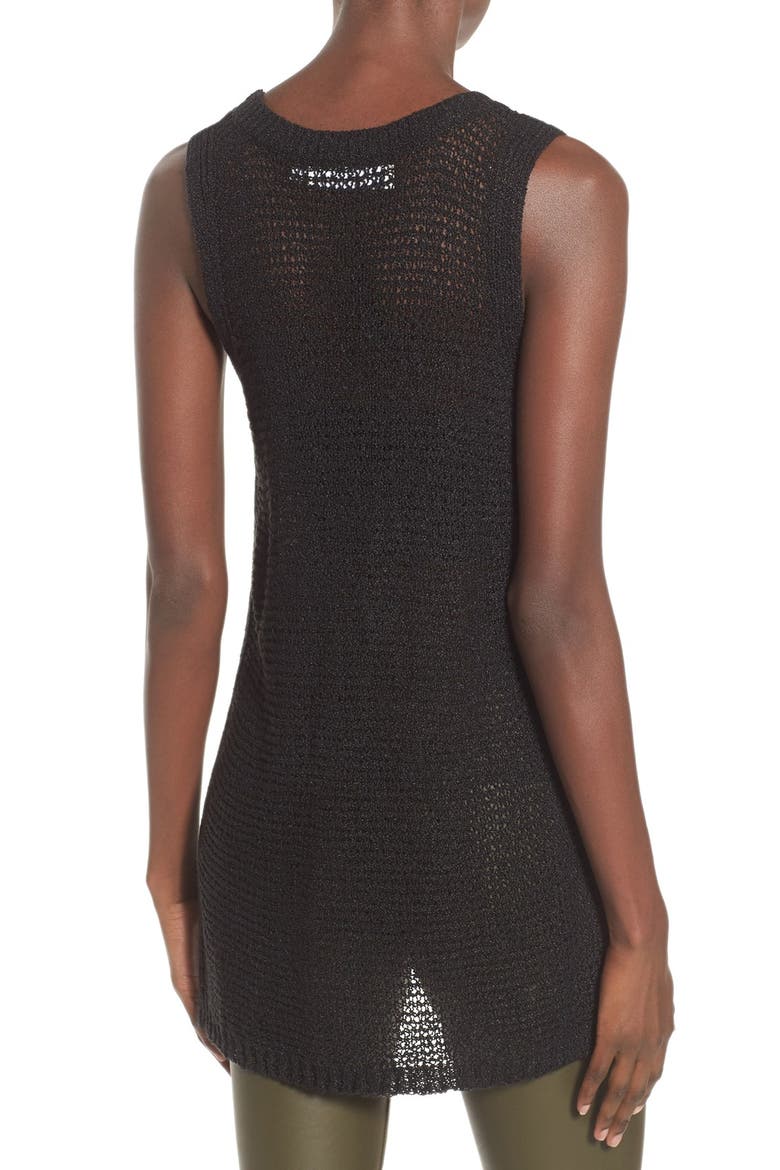 ASTR Side Slit Sweater Tank, Alternate, color, BLACK