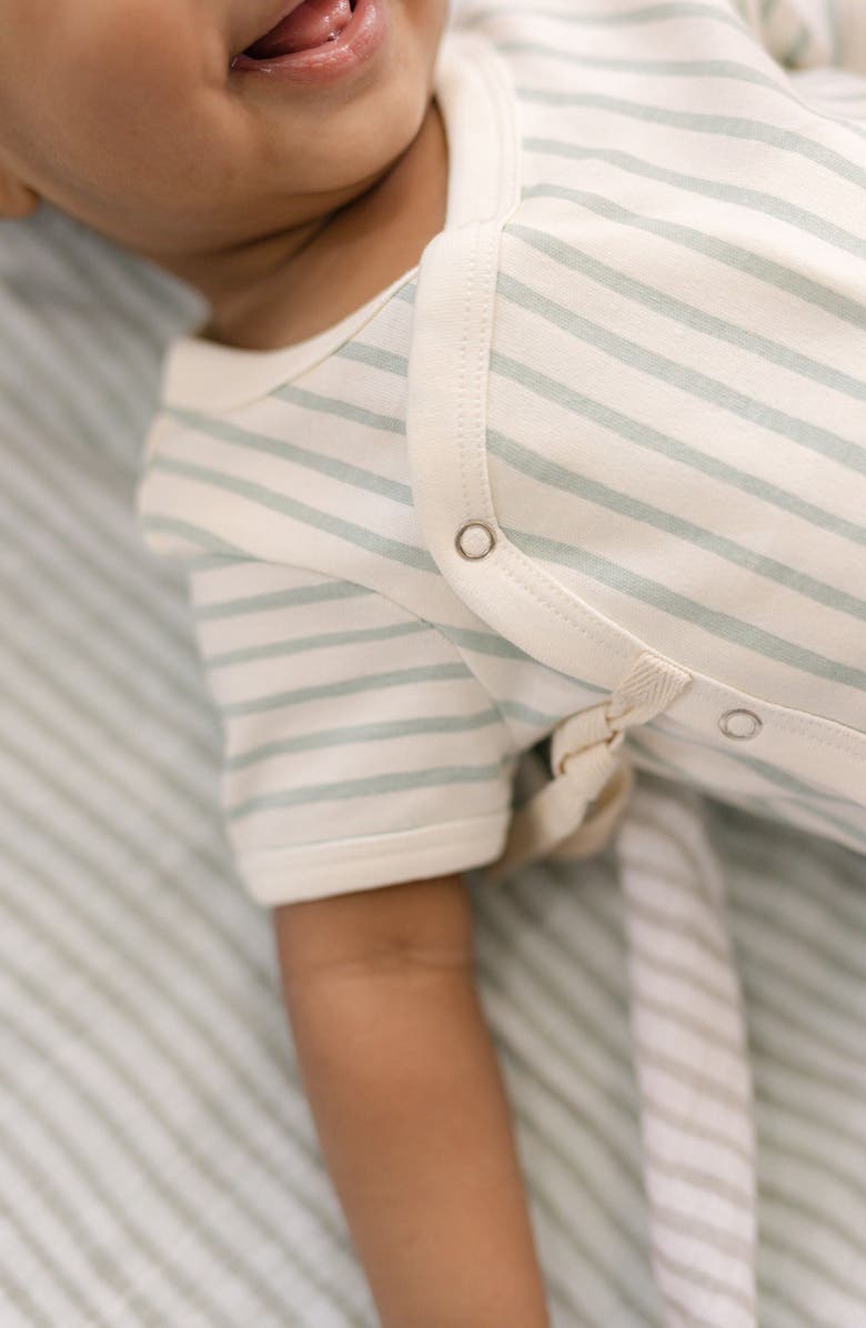 Pehr Stripes Away Organic Cotton Wrap Bodysuit, Alternate, color,