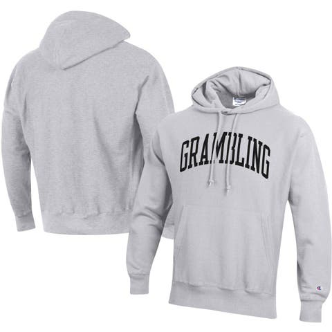 Men's Champion Gray Grambling Tigers Tall Arch Pullover Hoodie
