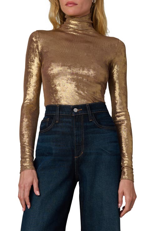 The Tony Metallic Turtleneck Top