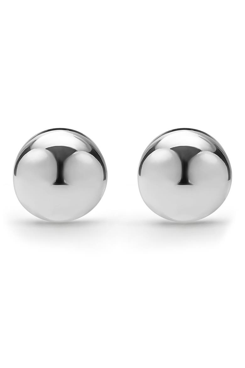 Caviar Bubbly Round Huggie Hoop Earrings, Alternate, color, STERLING SILVER