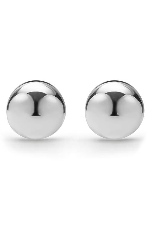 Lagos Sterling Silver Caviar Bubbly Round Huggie Hoop Earrings In Metallic