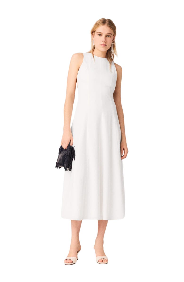 maje Backless midi dress, Main, color, White