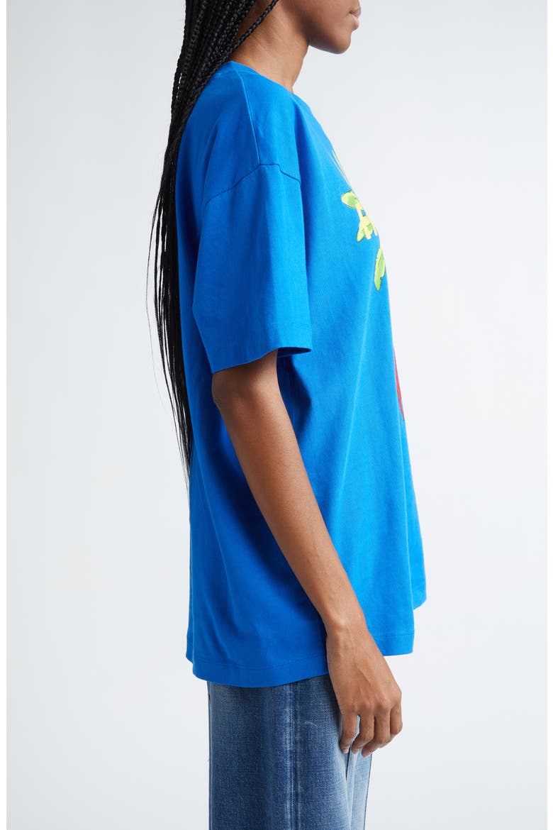 Oversize Cotton Graphic T-Shirt, Alternate, color, BLUE