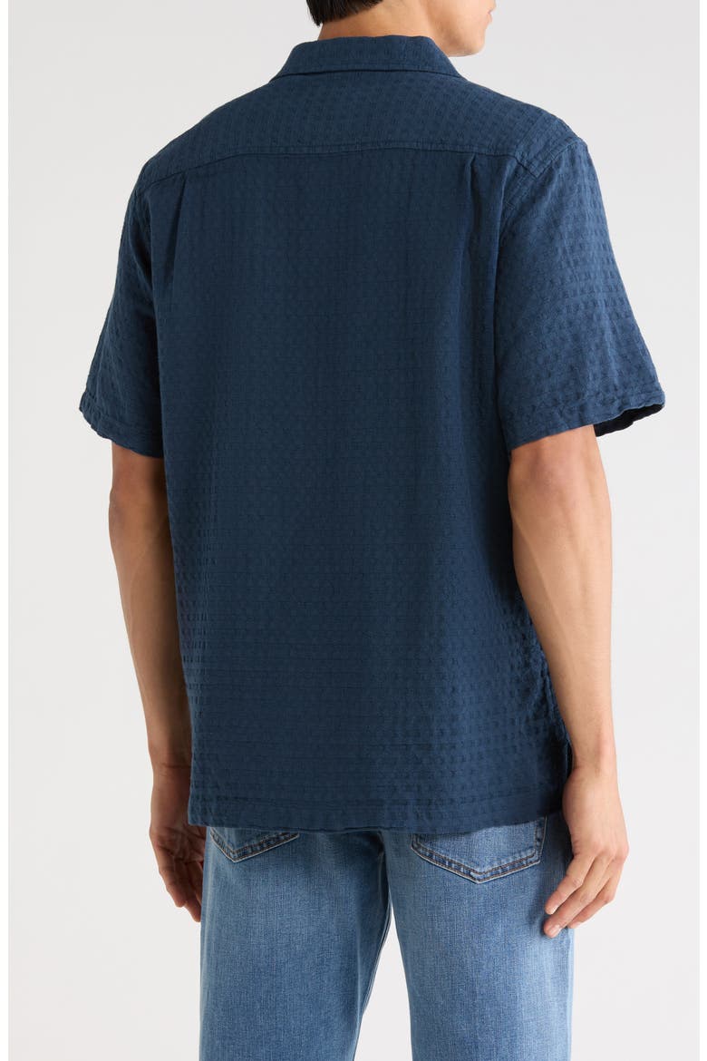Dobby Cotton Camp Shirt, Alternate, color, MIDNIGHT NAVY