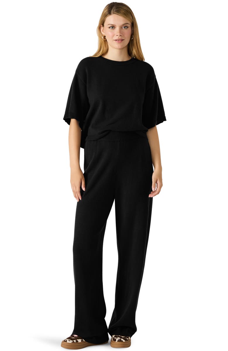 Steve Madden Kori Elbow Sleeve Crewneck Sweater, Alternate, color, Black