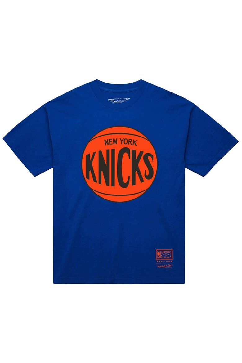 Unisex Mitchell & Ness Blue New York Knicks Hardwood Classics MVP Logo T-Shirt, Alternate, color, Blue