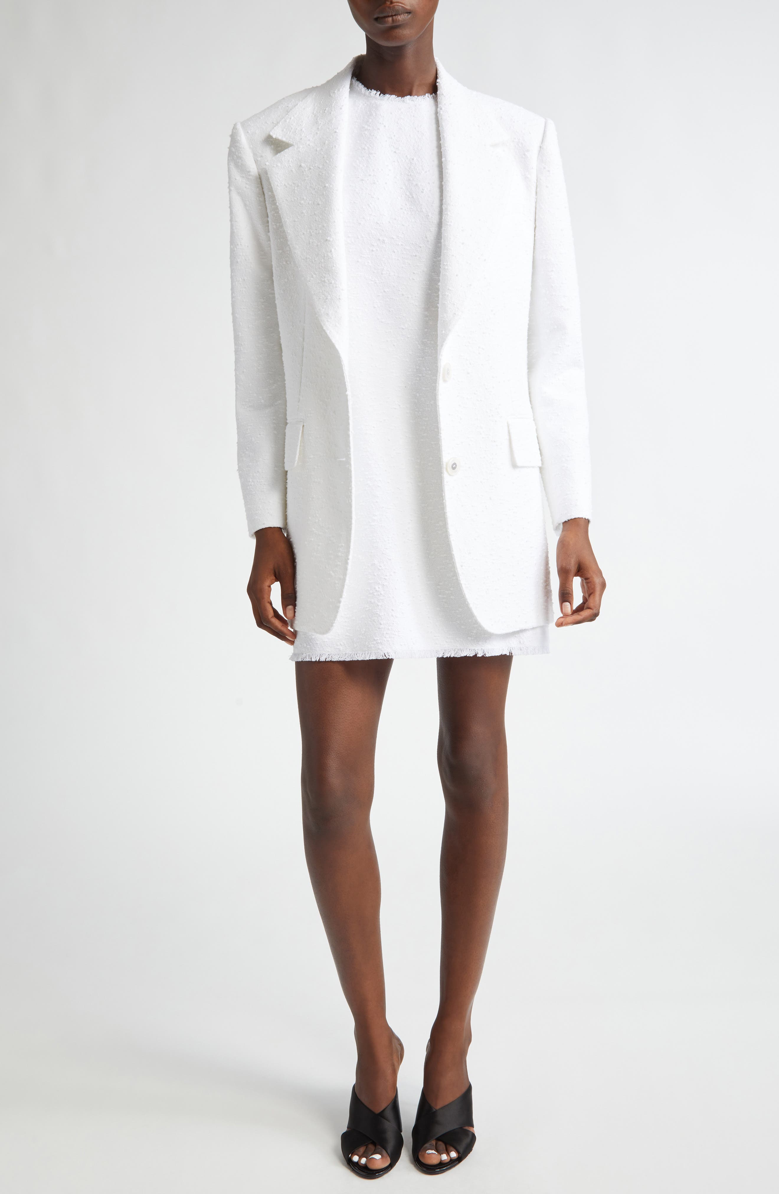 Single Breasted Raschel Tweed Blazer - image 2