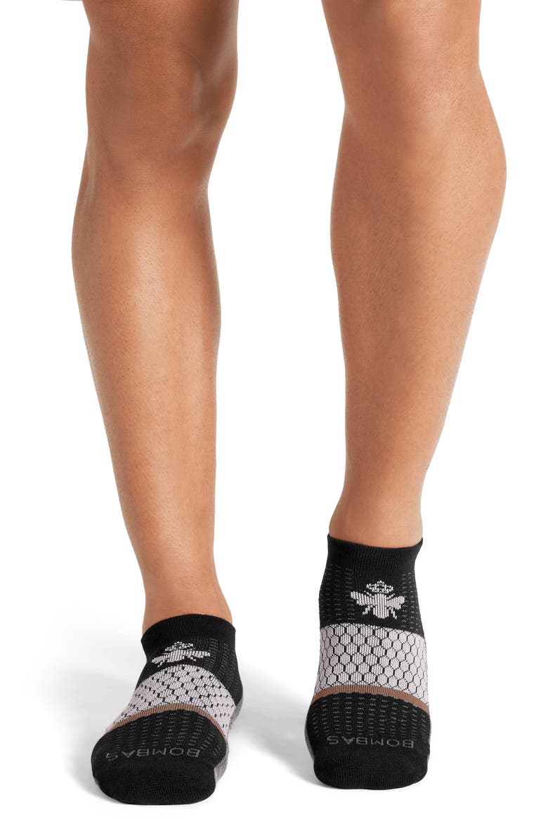 Bombas Stripe Block Golf Ankle Socks, Alternate, color, Black