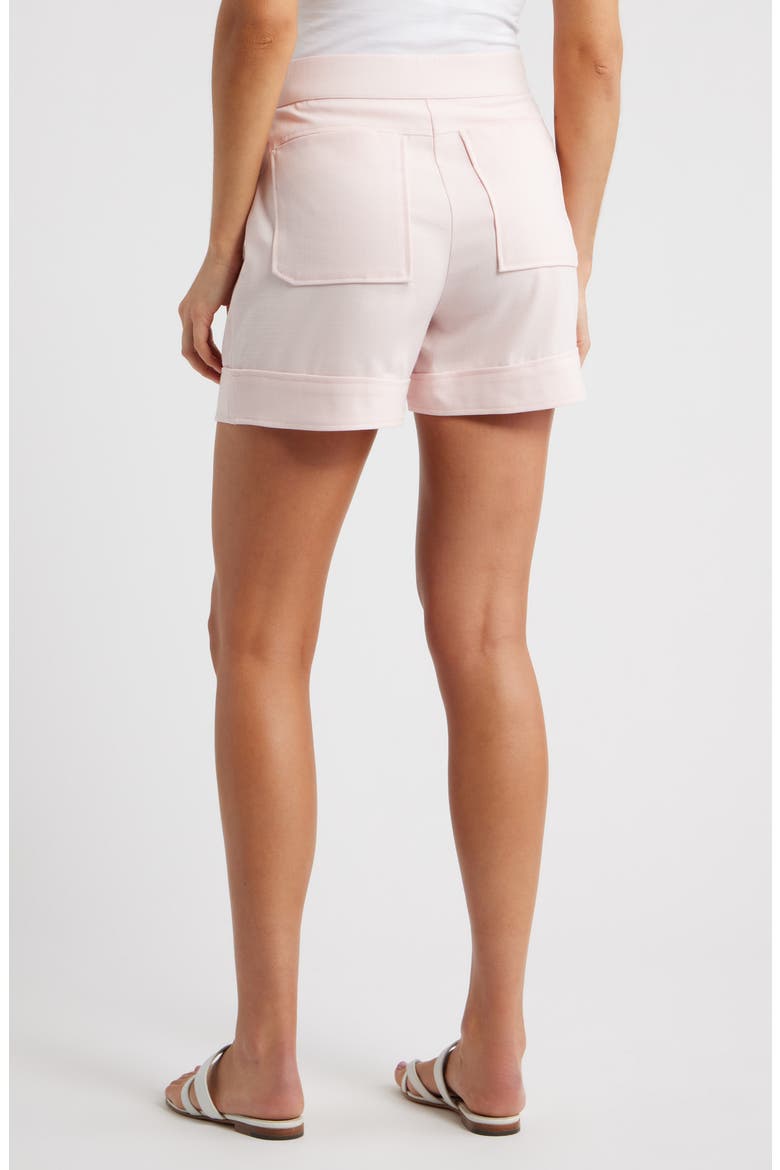 Seamed High Waist A-Line Shorts, Alternate, color, BALLET PINK