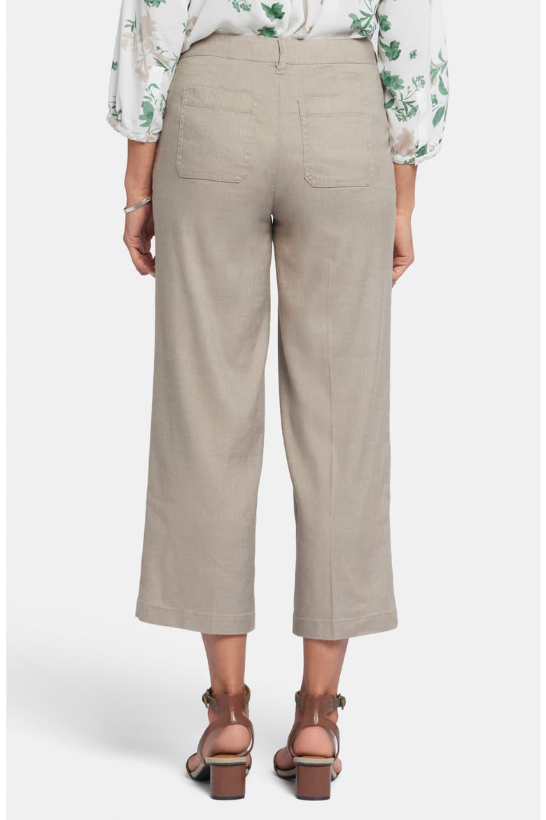 Linen Blend Crop Wide Leg Pants, Alternate, color, SADDLEWOOD