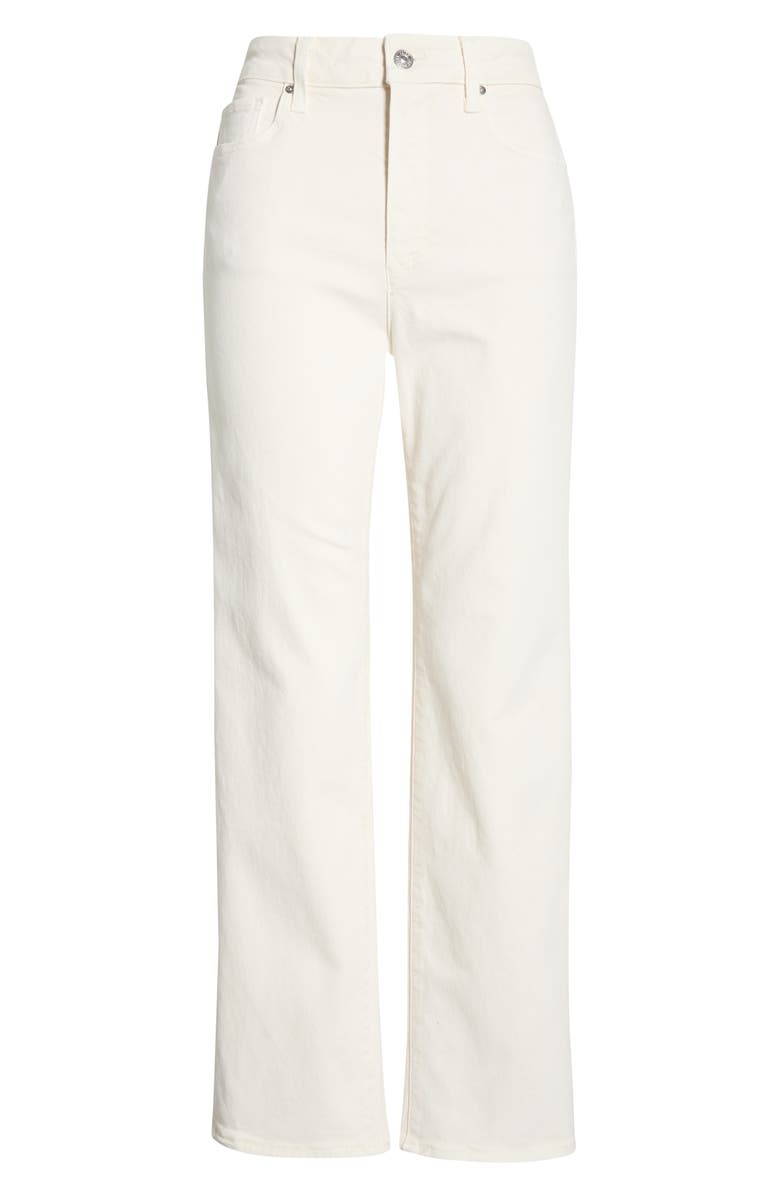 PAIGE Stevie High Waist Ankle Straight Leg Jeans, Main, color, Cream Cloud