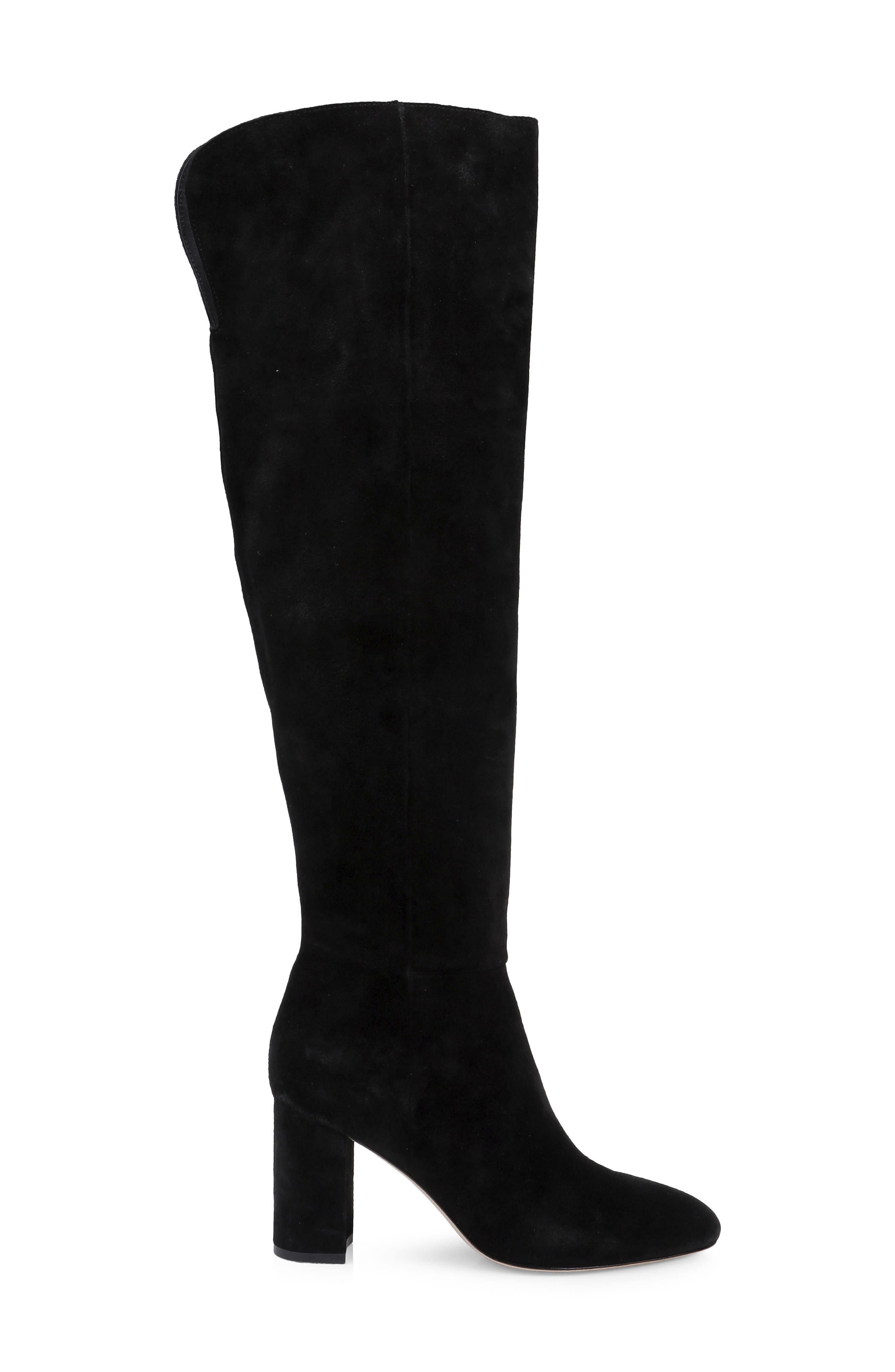 Jackson Over the Knee Leather Boot, Alternate, color, BLACK SUEDE