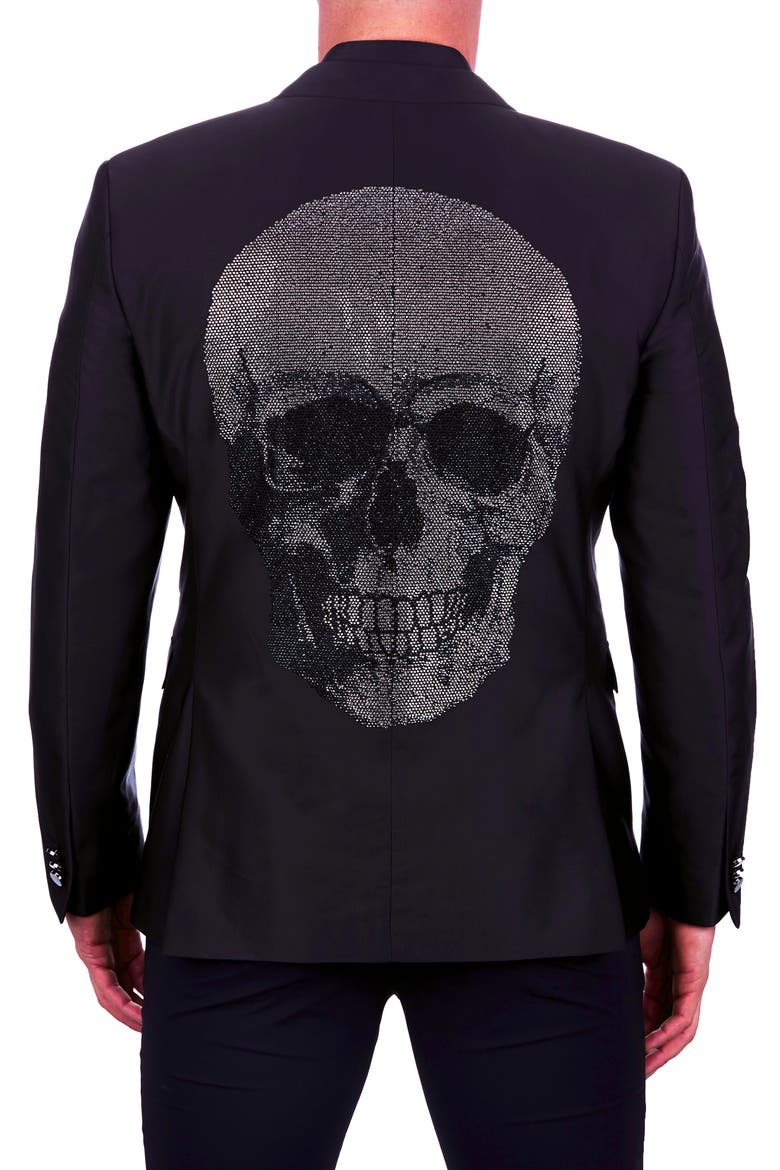 Socrates Skull Black Blazer, Alternate, color, BLACK