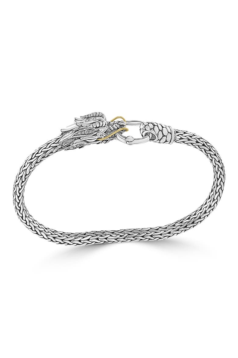 Pavé Diamond Tulang Naga Chain Bracelet, Main, color, SILVER
