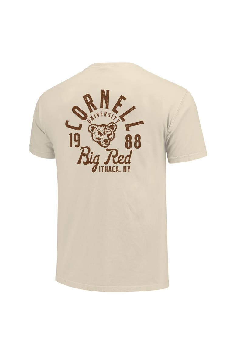 Men's Cream Cornell Big Red Comfort Colors Mascot Overlay T-Shirt, Alternate, color, Cream