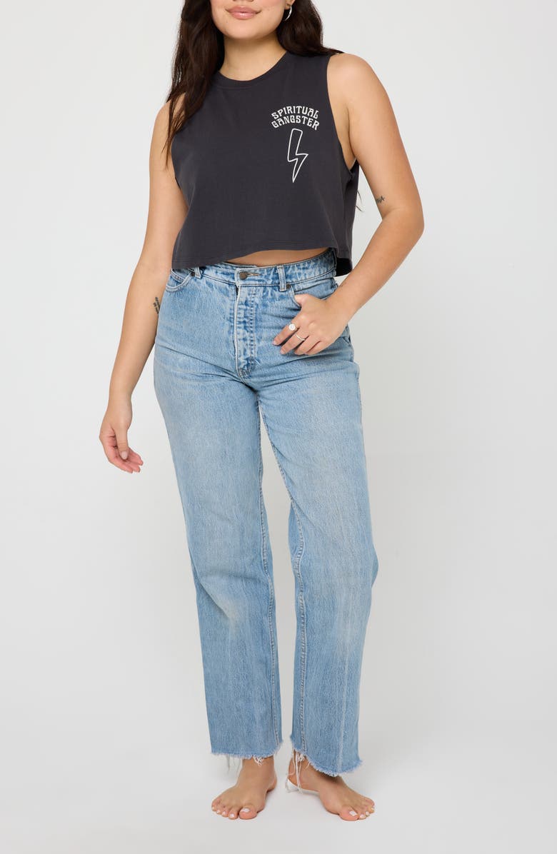 Spiritual Gangster Bolt Callie Crop Graphic Tank, Alternate, color,